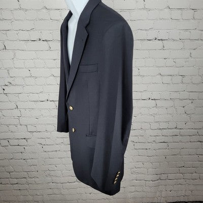 Jos A Bank Black 100% Wool Signature Collection Gold Button Blazer Size 41R