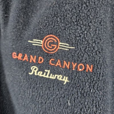 Grand Canyon Railway Cheneral Blue Fleece Lined Hooded Jacket Medium *zipper