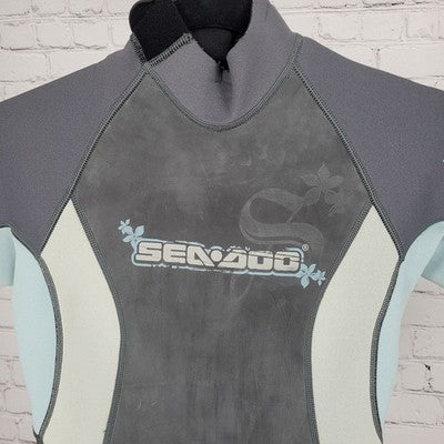Sea Doo BRP Grey 4 Way Flex Zip Stash Pocket Shorty Springsuit Wetsuit 7/8