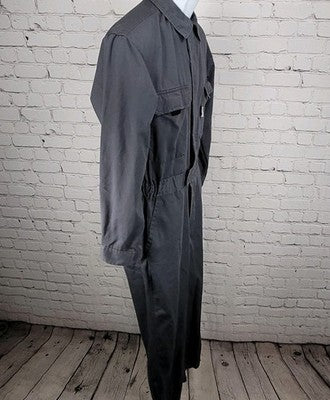 VTG Highparm Grey Long Sleeve Zip Utility Workwear Coveralls Medium M
