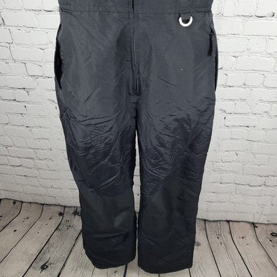 Slalom Black Front Zip Adjustable Straps Snow Ski Bib Pants Youth XL