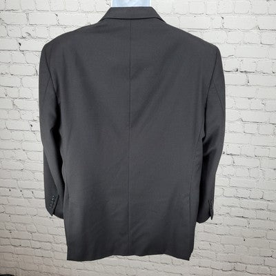 Wilke-Rodriguez Black 100% Wool 2 Button Double Vent Blazer Sport Coat Size 44R