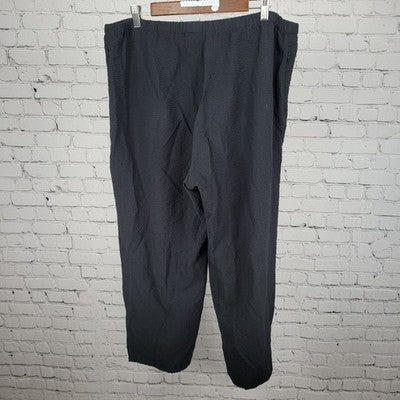 Orvis Black Textured Lightweight High Rise Pull On Straight Leg Pants 36x27.5