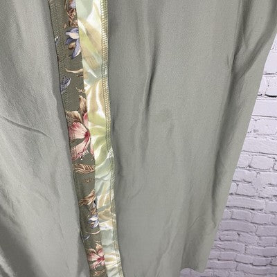 VTG Mozart Green Floral Lightweight Elastic Waist Skirt USA Made Size Small S