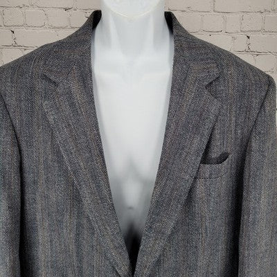 VTG Haggar Imperial Blue Herringbone Gentleman's Fit Blazer USA Made Size 44