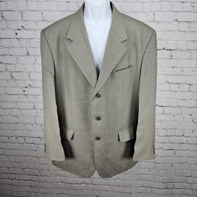Georgio Giovanno Grey Wool Blend 3 Button Ventless Notch Blazer Sport Coat 43R