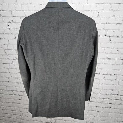 Haggar H26 Grey Slim Fit Stretch 2 Button Vented Notch Blazer Sport Coat 38R