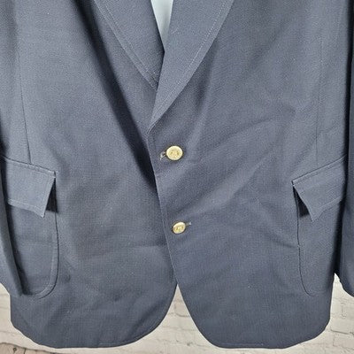 VTG Gino Pacelli Navy Satoria Finezza 2 Button Notch Blazer Sport Coat USA 53