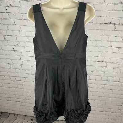 Night Way Collection Black Sleeveless Pleated Ruffle A-Line Formal Dress Size 12