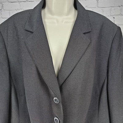 John Meyer Norwich Black Pinstriped Button Notch Ventless Blazer Suit Jacket 24W