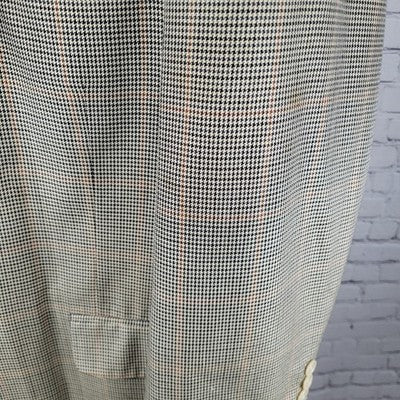 Haspel Cream Black Silk Wool Houndstooth 2 Button Blazer Sport Coat Size 46R