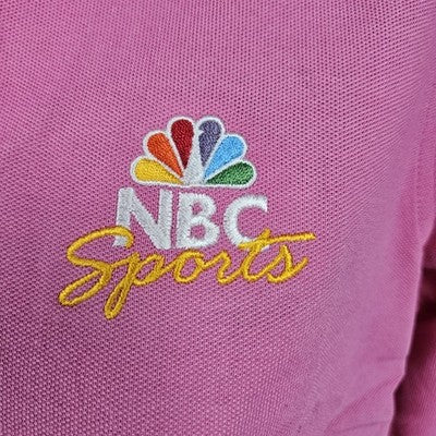 NWT NBC Sports Tulip Pink Mercerized Pima Blend Zip 3/4 Sleeve Polo Top Small S