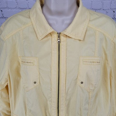 Chico's Yellow Lightweight Full Zip 3/4 Sleeve Jacket Size 2 US 12