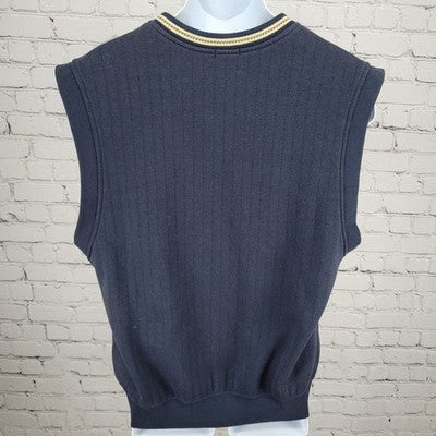 VTG Australian Open Navy Embroidered Logo V Neck Sweatshirt Vest Small S
