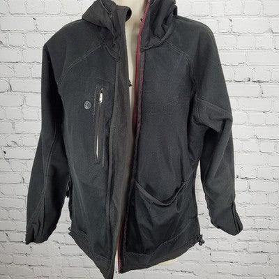 Icewear Iceland Black Hooded Full Zip Fleece Lined Zip Pockets Jacket Small S