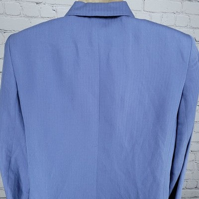 VTG Benchley Ltd Blue Linen Blend 3 Button Notch Blazer Suit Jacket USA Size 8T