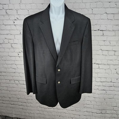 Lauren Ralph Lauren Black 100% Wool 2 Button Vented Notch Blazer Sport Coat 42L