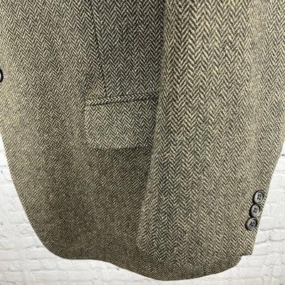 Towncraft Brown Lambswool Herringbone Tweed 2 Button Blazer Sport Coat Size 44R
