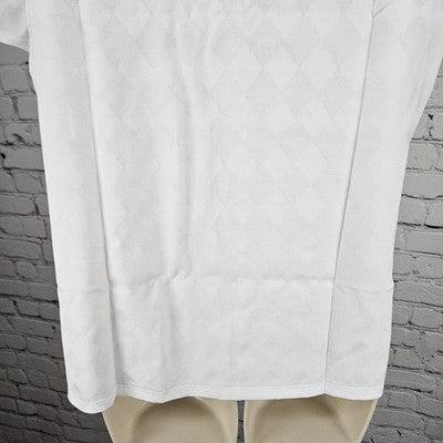 NWT NBC Sports White Diamond Jaquard Short Sleeve Polo Workwear Shirt Large L