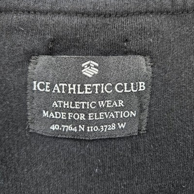 Ice Athletic Club Black 100% Cotton Crewneck Logo Pullover Sweatshirt Large L