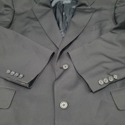 Hart Schaffner & Marx Nordstrom Gold Trumpeter Black 2 Button Blazer USA 46R