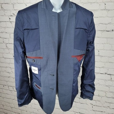 Express Blue Skinny Fit Innovator 2 Button Notch Vented Blazer Sport Coat 38
