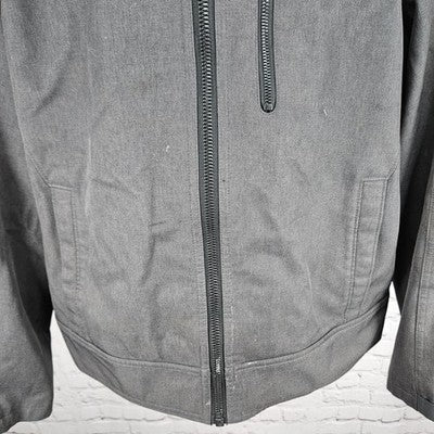 Michael Kors Grey Full Zip Removable Liner Stand Up Collar Jacket Large L