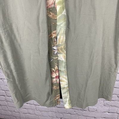 VTG Mozart Green Floral Lightweight Elastic Waist Skirt USA Made Size Small S