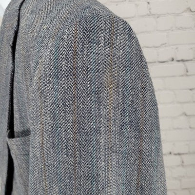 VTG Haggar Imperial Blue Herringbone Gentleman's Fit Blazer USA Made Size 44