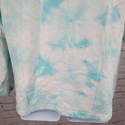 VTG Coca Cola Blue Tie Dye Crew Neck Embroidered Long Sleeve Shirt Medium M
