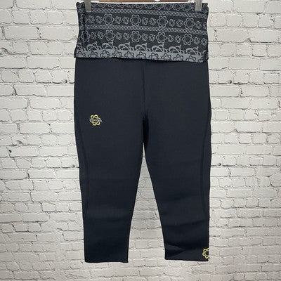 Zaggora Black Celu-lite Technology Workout Crop Leggings Pants Medium M (28x21)