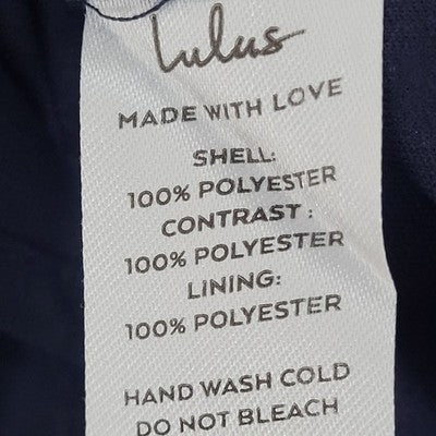 Lulus Navy Navy Blue Floral Crochet Lace Halter Lined A-Line Short Dress XS