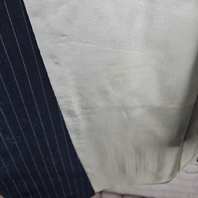 VTG Barney's Monte Cristo DeLuxe Navy Pinstriped Notch Blazer Sport Coat USA 38