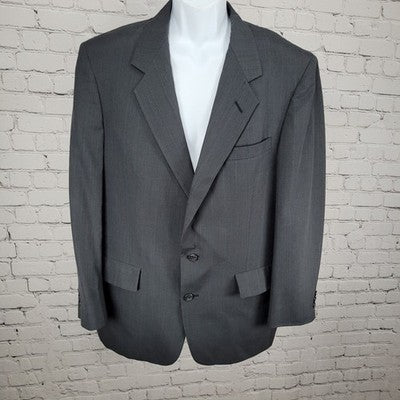 VTG Kuppenheimer Grey Pinstriped 2 Button Blazer Sport Coat USA Made Size 42