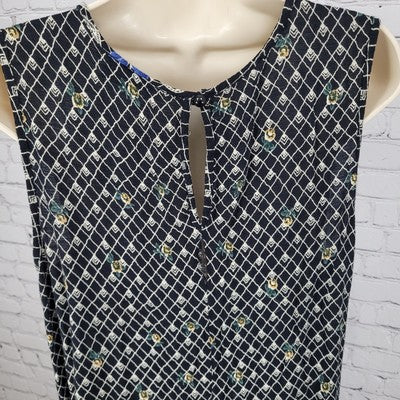 VTG BE2BE Or NOT 2 BE Black Floral Sleeveless Lightweight Dress USA Made Size 2X