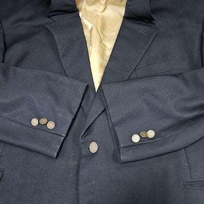 VTG Hickey Freeman Navy 2 Button Double Vented Notch Blazer Sport Coat USA 50S