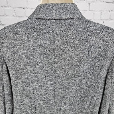 Loft Gray Cotton Blend Knit Open Shawl Collar Lined Blazer Jacket Small S