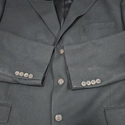 VTG Austin Reed Black 100% Wool 3 Button Ventless Blazer Sport Coat USA 44R