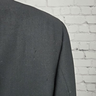 VTG Austin Reed Black 100% Wool 3 Button Ventless Blazer Sport Coat USA 44R