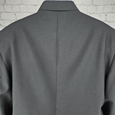 Towncraft Black Worsted Wool Blend 2 Button Vented Notch Blazer Sport Coat 46L