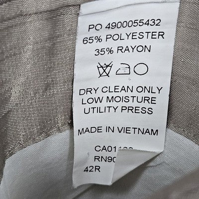 Michael Kors Beige Houndstooth 2 Button Vented Notch Blazer Sport Coat 42R