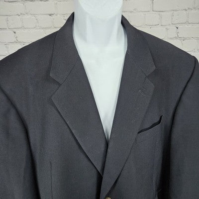 VTG Hickey Freeman Navy 2 Button Double Vented Notch Blazer Sport Coat USA 50S