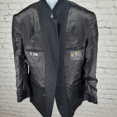 Alexandre Black 2 Button Single Vented Notch Blazer Sport Coat 42R Made In UK