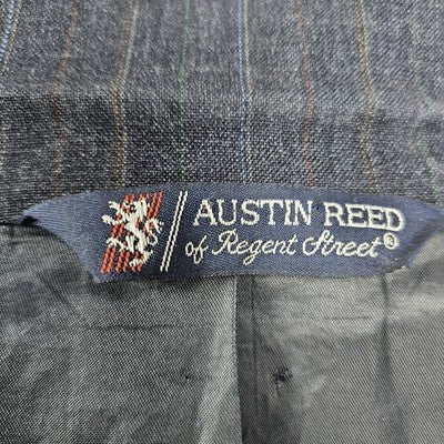 Austin Reed Navy 100% Wool Pinstriped 2 Button Notch Blazer Sport Coat USA 41L
