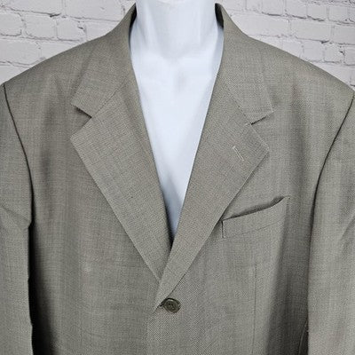 Georgio Giovanno Grey Wool Blend 3 Button Ventless Notch Blazer Sport Coat 43R
