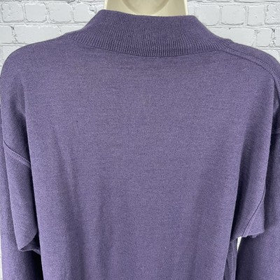 Blue Drake Purple Merino Wool Blend Knit Sweater Italy Made Size Medium M