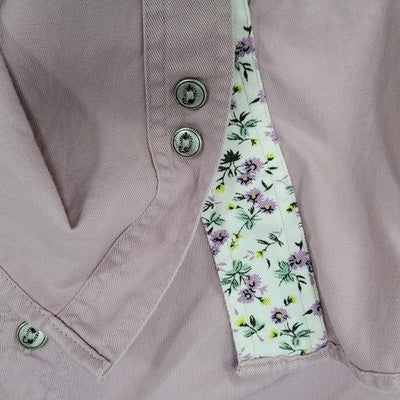 High Sierra Pink 100% Cotton Button Up Long Sleeve Shirt Size Medium M