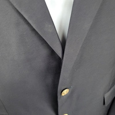 Jos A Bank Black 100% Wool Signature Collection Gold Button Blazer Size 41R