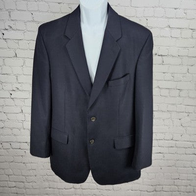 VTG Ralph Ralph Lauren Navy 100% Wool 2 Button Notch Blazer Sport Coat 42R