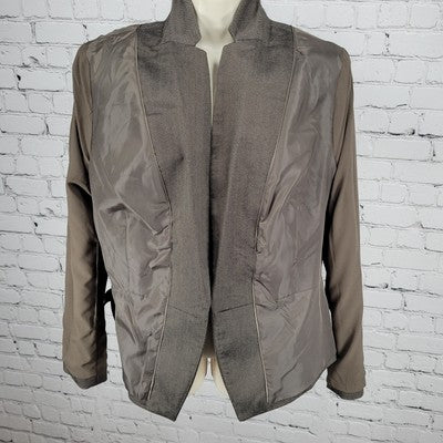 NWT Worthington Brown Herringbone Buttoned Stretch Notch Suit Jacket Size 14